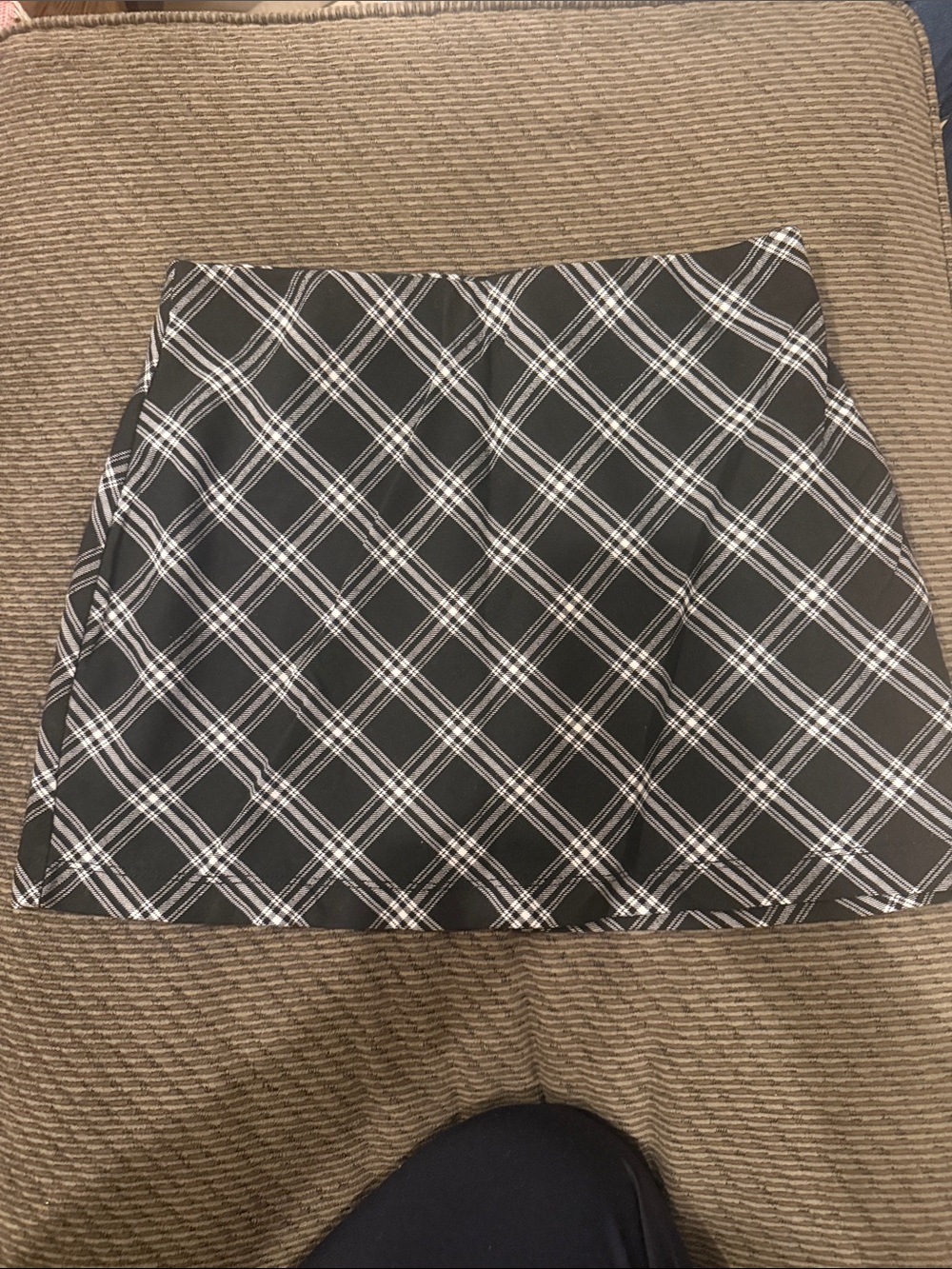 Old Navy Black & White Plaid A-Line Skirt